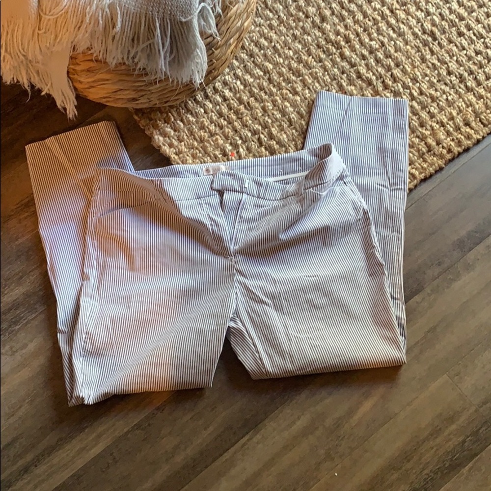 Striped straight leg pants